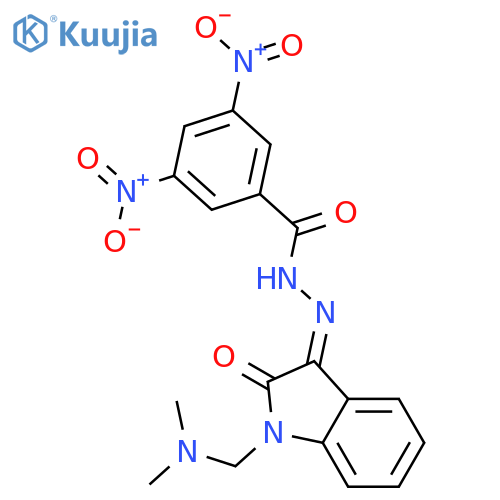 Benzoic acid,3,5-dinitro-,2-[1-[(dimethylamino)methyl]-1,2-dihydro-2-oxo-3H-indol-3-ylidene]hydrazide structure