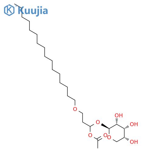 (2R)-1-acetoxy-3-hexadecyloxy-propyl beta-D-arabinopyranoside structure