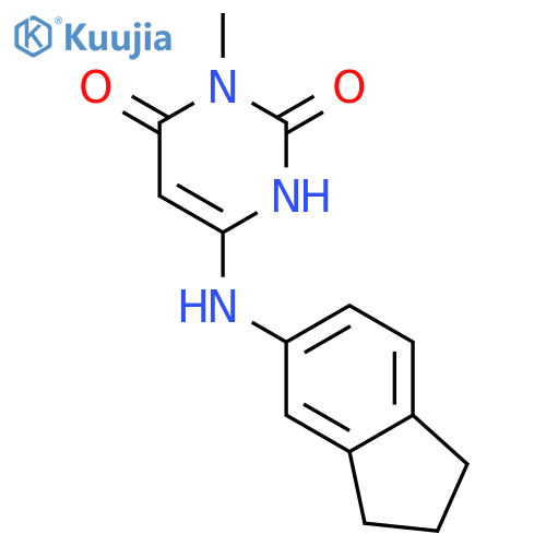 2,4(1H,3H)-Pyrimidinedione, 6-[(2,3-dihydro-1H-inden-5-yl)amino]-3-methyl- structure