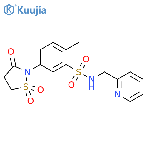 2-methyl-N-[(pyridin-2-yl)methyl]-5-(1,1,3-trioxo-1lambda6,2-thiazolidin-2-yl)benzene-1-sulfonamide structure