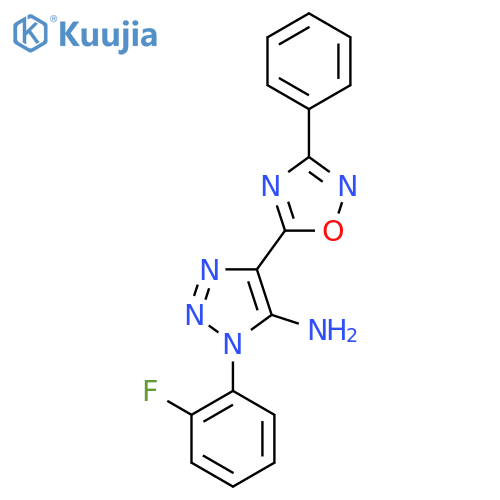 1-(2-fluorophenyl)-4-(3-phenyl-1,2,4-oxadiazol-5-yl)-1H-1,2,3-triazol-5-amine structure