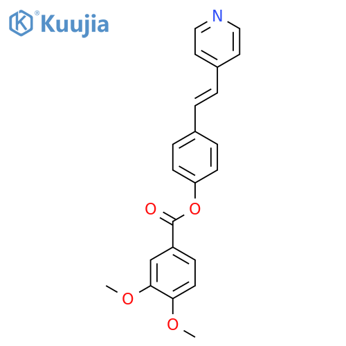 4-[(E)-2-(pyridin-4-yl)ethenyl]phenyl 3,4-dimethoxybenzoate structure