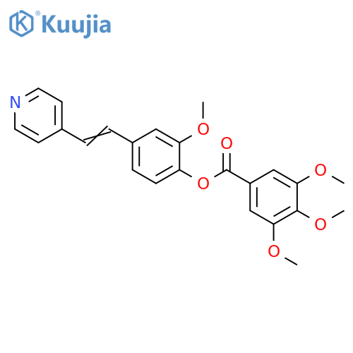 2-methoxy-4-[(E)-2-(pyridin-4-yl)ethenyl]phenyl 3,4,5-trimethoxybenzoate structure