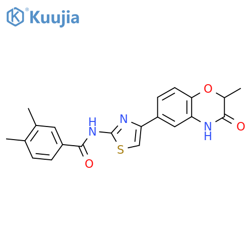 3,4-dimethyl-N-[4-(2-methyl-3-oxo-3,4-dihydro-2H-1,4-benzoxazin-6-yl)-1,3-thiazol-2-yl]benzamide structure