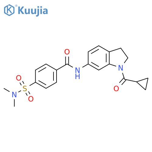 N-(1-cyclopropanecarbonyl-2,3-dihydro-1H-indol-6-yl)-4-(dimethylsulfamoyl)benzamide structure