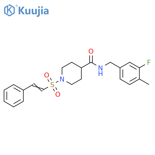 N-[(3-Fluoro-4-methylphenyl)methyl]-1-[(2-phenylethenyl)sulfonyl]-4-piperidinecarboxamide structure