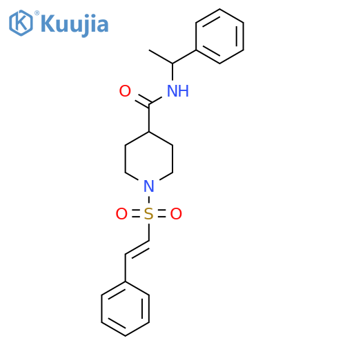 1-(2-phenylethenesulfonyl)-N-(1-phenylethyl)piperidine-4-carboxamide structure