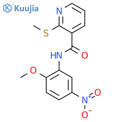 N-(2-methoxy-5-nitrophenyl)-2-methylsulfanylpyridine-3-carboxamide structure