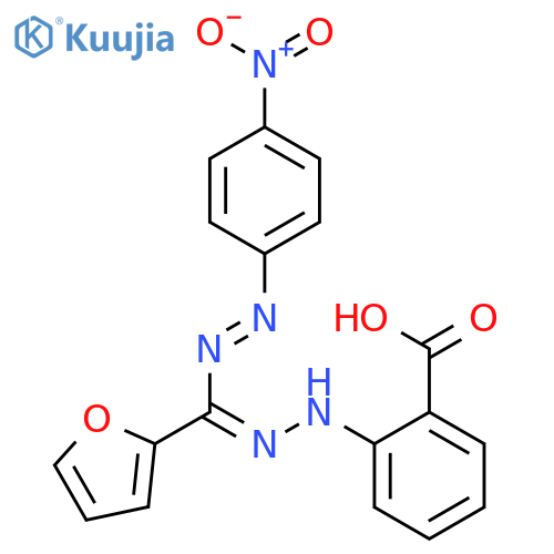 Benzoic acid, 2-[[2-furanyl[(4-nitrophenyl)azo]methylene]hydrazino]- structure
