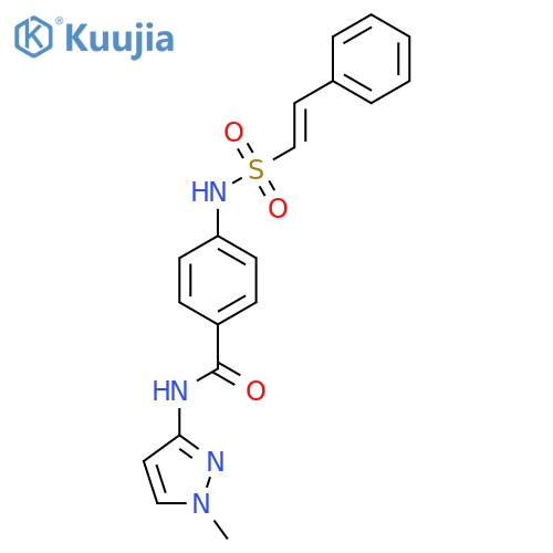 N-(1-methyl-1H-pyrazol-3-yl)-4-(2-phenylethenesulfonamido)benzamide structure
