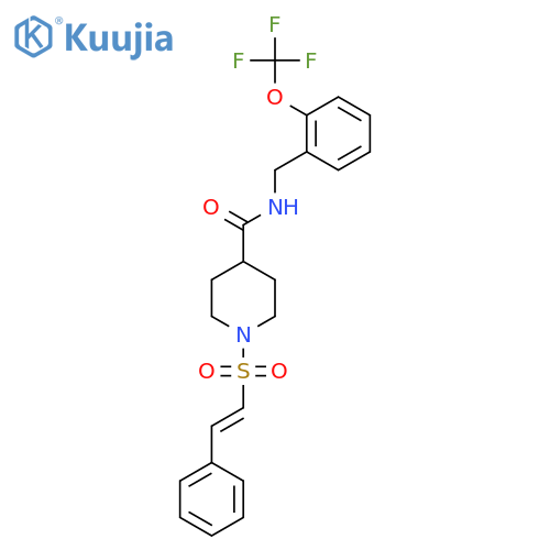 1-(2-phenylethenesulfonyl)-N-{[2-(trifluoromethoxy)phenyl]methyl}piperidine-4-carboxamide structure