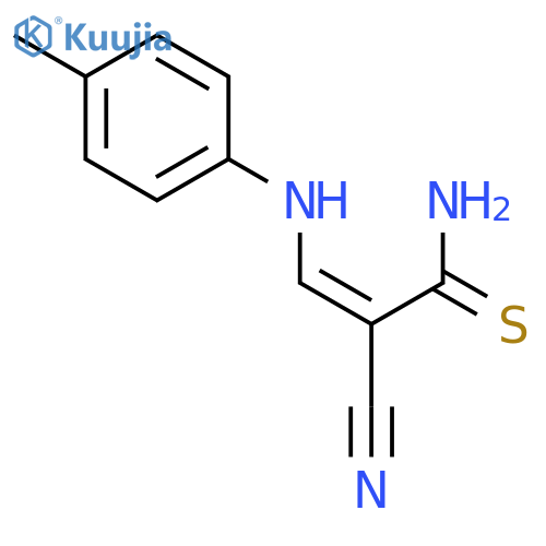 2-cyano-3-(4-methylanilino)prop-2-enethioamide structure