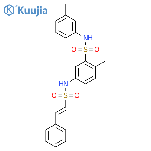 2-methyl-N-(3-methylphenyl)-5-(2-phenylethenesulfonamido)benzene-1-sulfonamide structure