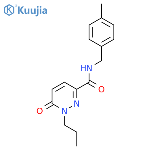 N-[(4-methylphenyl)methyl]-6-oxo-1-propyl-1,6-dihydropyridazine-3-carboxamide structure