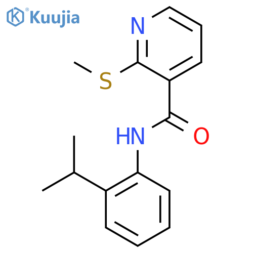 2-(methylsulfanyl)-N-2-(propan-2-yl)phenylpyridine-3-carboxamide structure