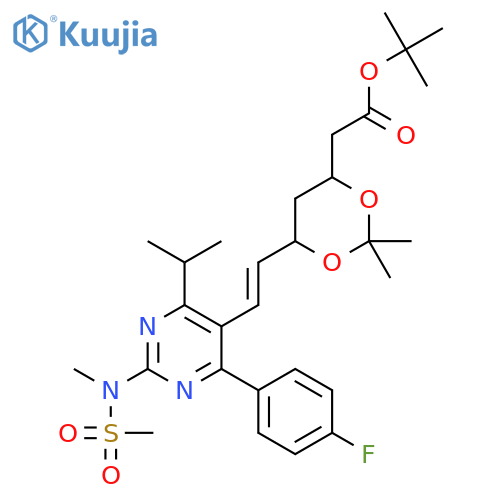 (E)-tert-Butyl 2-(6-(2-(4-(4-fluorophenyl)-6-isopropyl-2-(N-methylmethylsulfon-amdo)pyrimidin-5-yl)vinyl)-2,2-dimethyl-1,3-dioxan-4-yl)acetate structure