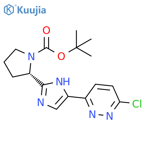 (S)-tert-butyl 2-(5-(6-chloropyridazin-3-yl)-1H-imidazol-2-yl)pyrrolidine-1-carboxylate structure