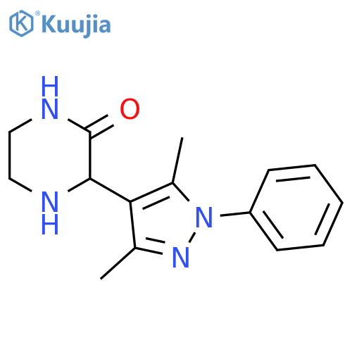 3-(3,5-dimethyl-1-phenyl-1H-pyrazol-4-yl)piperazin-2-one structure