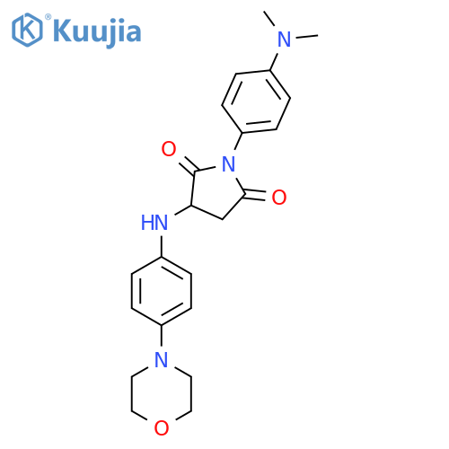 1-[4-(dimethylamino)phenyl]-3-{[4-(morpholin-4-yl)phenyl]amino}pyrrolidine-2,5-dione structure