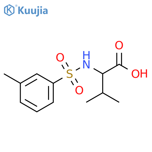 3-methyl-2-(3-methylbenzenesulfonamido)butanoic acid structure
