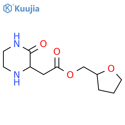 Tetrahydro-2-furanylmethyl2-(3-oxo-2-piperazinyl)acetate structure