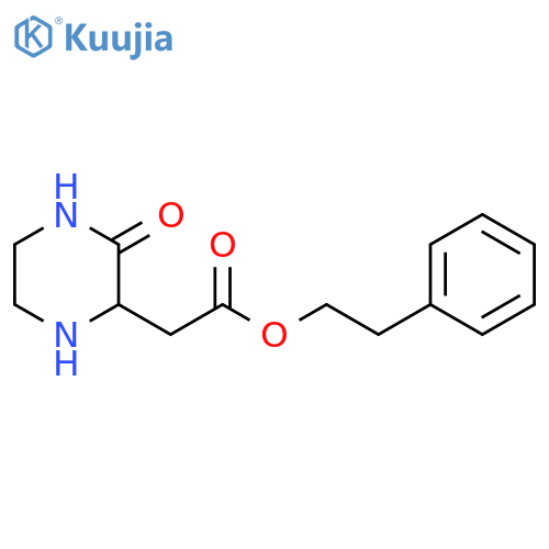 2-phenylethyl 2-(3-oxopiperazin-2-yl)acetate structure