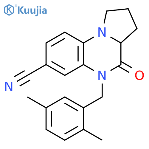 5-(2,5-Dimethylbenzyl)-4-oxo-1,2,3,3a,4,5-hexahydropyrrolo1,2-aquinoxaline-7-carbonitrile structure