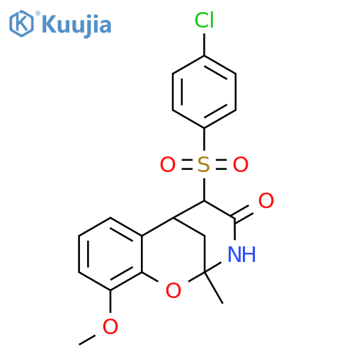 12-(4-chlorobenzenesulfonyl)-6-methoxy-9-methyl-8-oxa-10-azatricyclo[7.3.1.0^{2,7}]trideca-2,4,6-trien-11-one structure