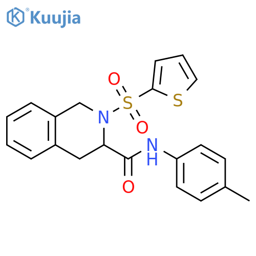 N-(4-methylphenyl)-2-(thiophene-2-sulfonyl)-1,2,3,4-tetrahydroisoquinoline-3-carboxamide structure