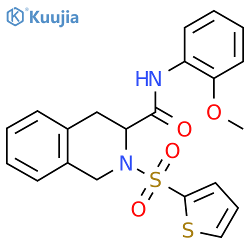 N-(2-methoxyphenyl)-2-(thiophene-2-sulfonyl)-1,2,3,4-tetrahydroisoquinoline-3-carboxamide structure