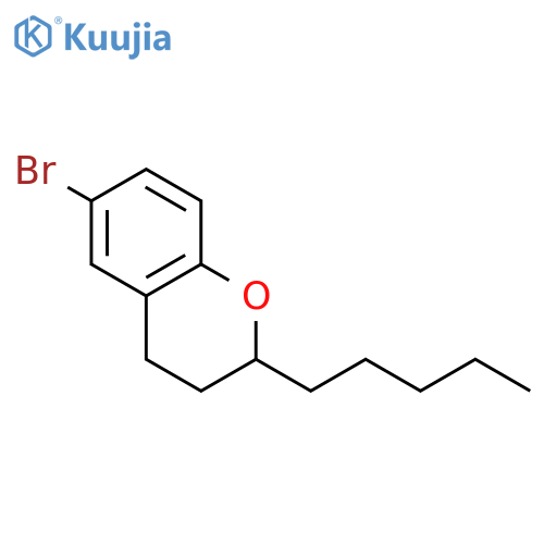 2H-1-BENZOPYRAN, 6-BROMO-3,4-DIHYDRO-2-PENTYL- structure