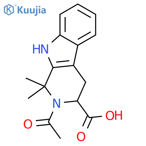 2-Acetyl-1,1-dimethyl-2,3,4,9-tetrahydro-1H--carboline-3-carboxylic acid structure