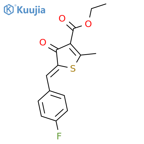 3-Thiophenecarboxylic acid, 5-[(4-fluorophenyl)methylene]-4,5-dihydro-2-methyl-4-oxo-, ethyl ester structure