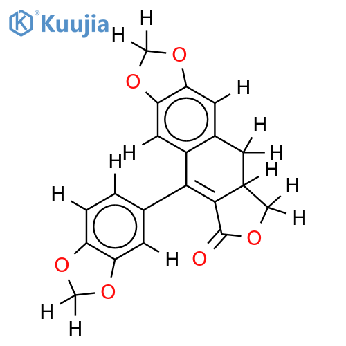 3,4-dihydro-3-hydroxymethyl-6,7-methylenedioxy-1-(3,4-methylenedioxyphenyl)naphthalene-2-carboxylic acid lactone structure