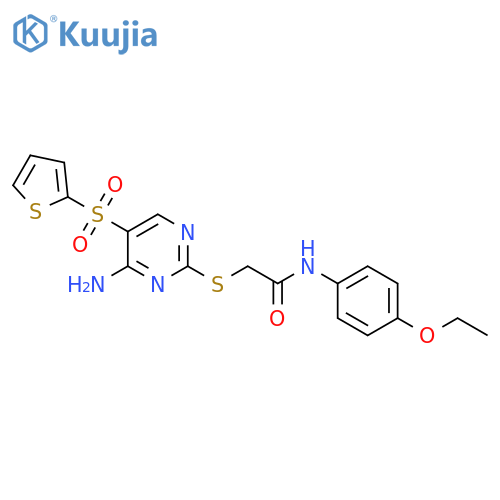 2-{[4-amino-5-(thiophene-2-sulfonyl)pyrimidin-2-yl]sulfanyl}-N-(4-ethoxyphenyl)acetamide structure