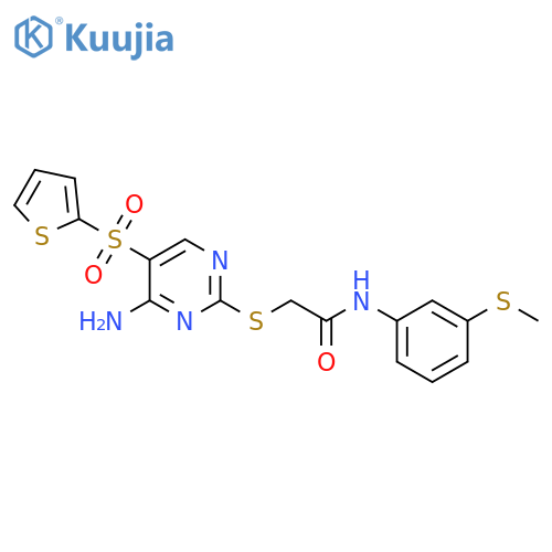 2-{[4-amino-5-(thiophene-2-sulfonyl)pyrimidin-2-yl]sulfanyl}-N-[3-(methylsulfanyl)phenyl]acetamide structure