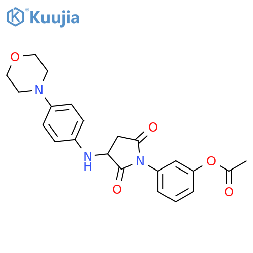 3-(3-{[4-(morpholin-4-yl)phenyl]amino}-2,5-dioxopyrrolidin-1-yl)phenyl acetate structure