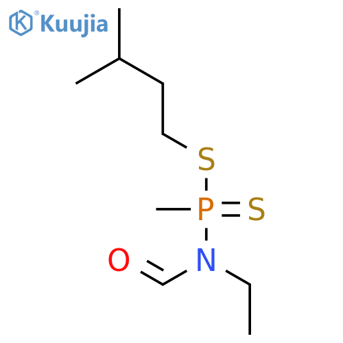 Phosphonamidodithioic acid, N-ethyl-N-formyl-P-methyl-, 3-methylbutyl ester structure