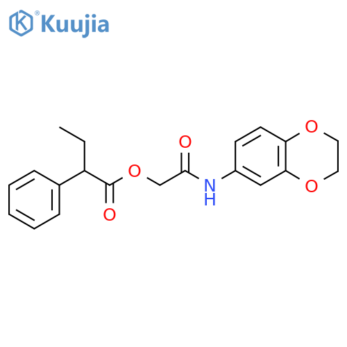 [(2,3-dihydro-1,4-benzodioxin-6-yl)carbamoyl]methyl 2-phenylbutanoate structure