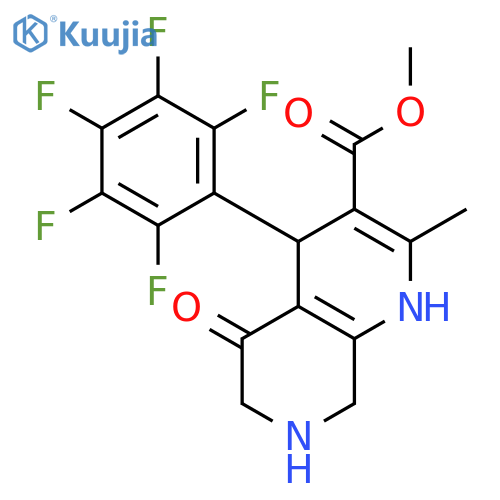 1,7-Naphthyridine-3-carboxylic acid, 1,4,5,6,7,8-hexahydro-2-methyl-5-oxo-4-(pentafluorophenyl)-, methyl ester structure