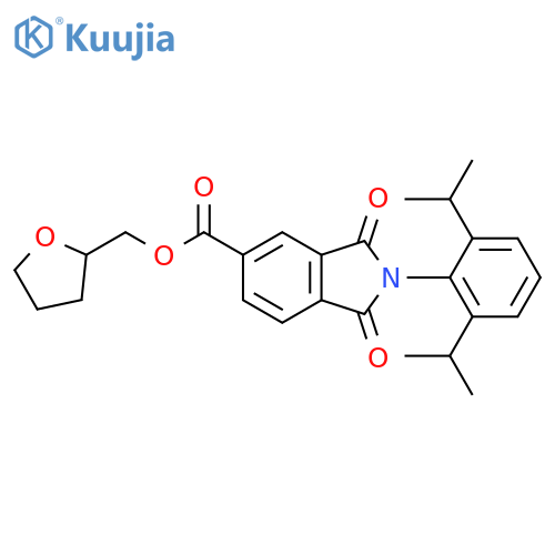 1H-Isoindole-5-carboxylic acid,2-[2,6-bis(1-methylethyl)phenyl]-2,3-dihydro-1,3-dioxo-,(tetrahydro-2-furanyl)methyl ester structure