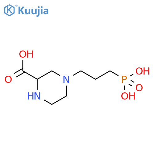 (+)-3-(2-Carboxypiperazin-4-yl)-propyl-1-phosphoric Acid structure