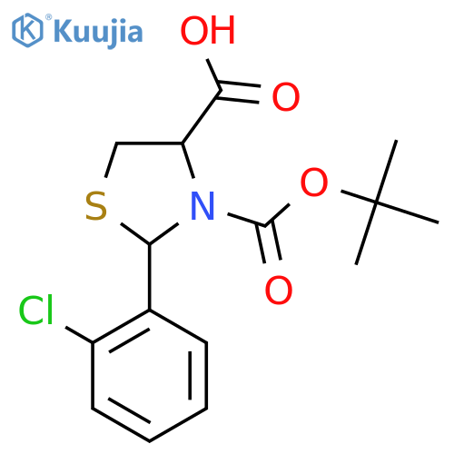 3-(tert-butoxy)carbonyl-2-(2-chlorophenyl)-1,3-thiazolidine-4-carboxylic acid structure