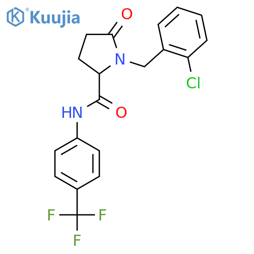 1-[(2-chlorophenyl)methyl]-5-oxo-N-[4-(trifluoromethyl)phenyl]pyrrolidine-2-carboxamide structure