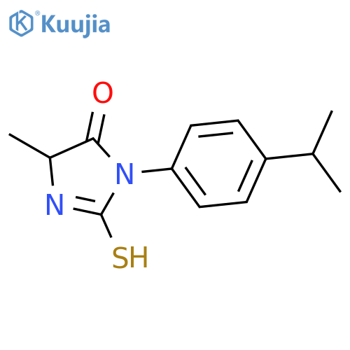 4-Methyl-1-4-(propan-2-yl)phenyl-2-sulfanyl-4,5-dihydro-1H-imidazol-5-one structure
