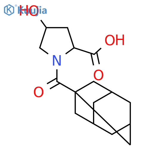 1-(adamantane-1-carbonyl)-4-hydroxypyrrolidine-2-carboxylic acid structure