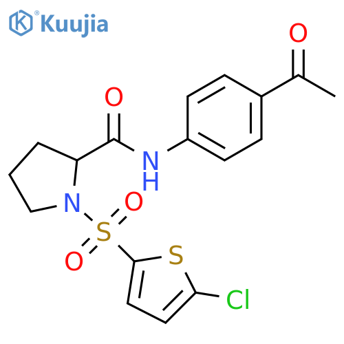 N-(4-acetylphenyl)-1-[(5-chlorothiophen-2-yl)sulfonyl]pyrrolidine-2-carboxamide structure