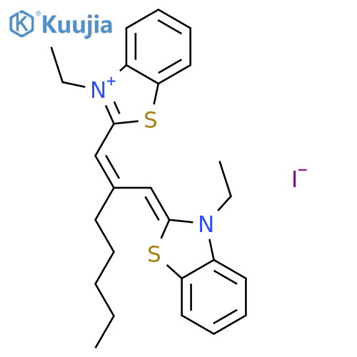 Benzothiazolium, 3-ethyl-2-[2-[(3-ethyl-2(3H)-benzothiazolylidene)methyl]-1-heptenyl]-, iodide structure