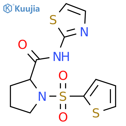 N-(1,3-thiazol-2-yl)-1-(thiophene-2-sulfonyl)pyrrolidine-2-carboxamide structure
