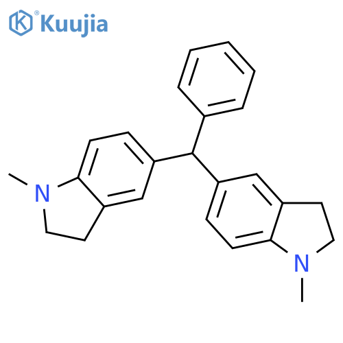 1H-Indole, 5,5'-(phenylmethylene)bis[2,3-dihydro-1-methyl- structure